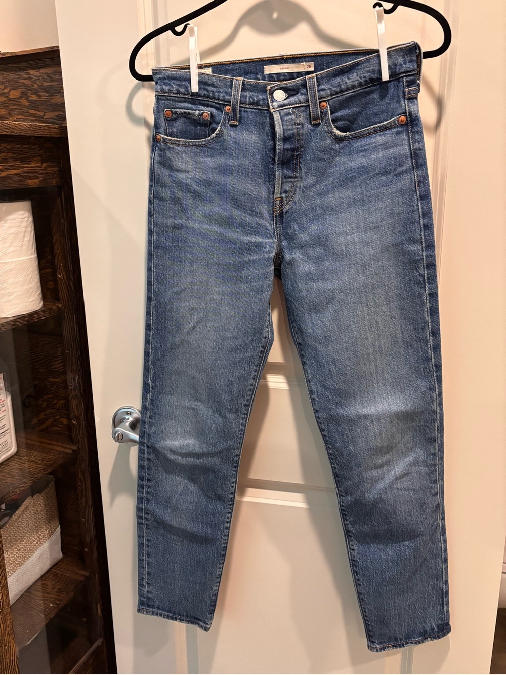 Levi's Women's Wedgie Straight Leg Jeans in Medium Blue